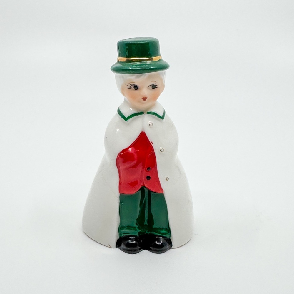 Vintage Edward Bell Ornament Porcelain Christmas Figurine 4” Holiday Memories